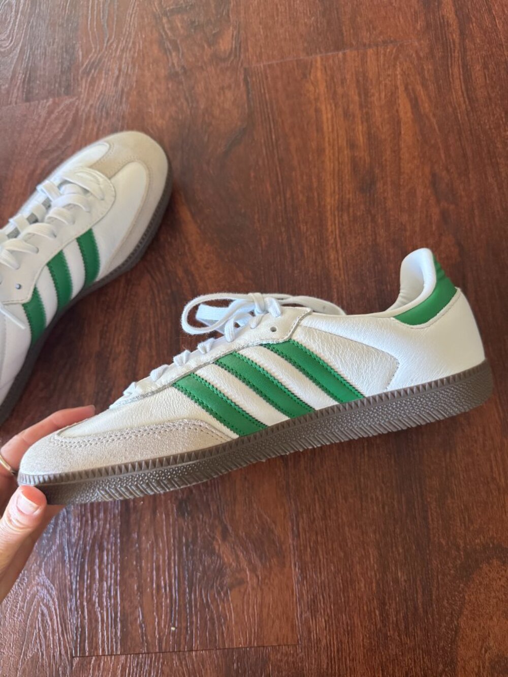 Adidas Samba OG — White/Green — US Men's 9 - Picture 5 of 10